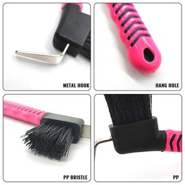 KURSHOW Horse Grooming Tool - Hoof Brush with Stiff Bristled Bristles and Soft Rubber Handle, Efficiently Cleans Horse Hooves and Doubles as a Mud Remover for Boots, Random Color 4PCS