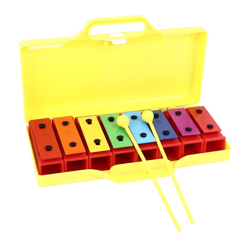 8 Notes Xylophone Colorful Educational Glockenspiel Xylophone Instrument with 2