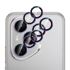 GIOPUEY Pack of 2 Camera Protection Compatible with Honor 400 Pro, [Complete Protection] [Double Protection] Metal Ring + Protective Glass, Camera Protection - Colourful