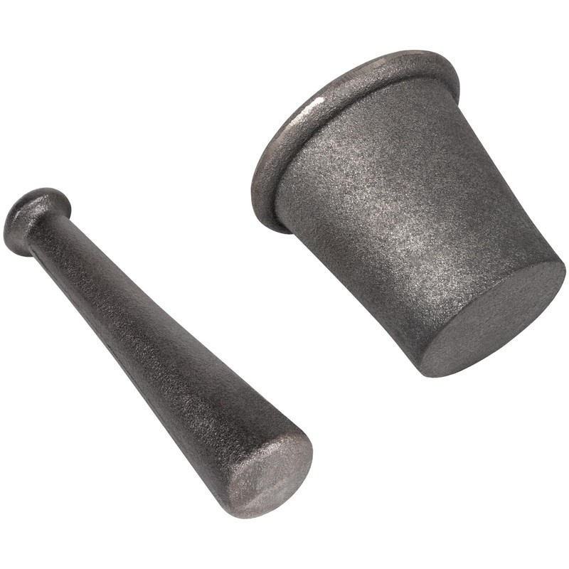 Cast Iron Mortar and Pestle Tool Set Rock-Ore Crusher Grinder