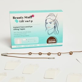 Beauty Stuff Lift 'em Up Cintas Lift 'Em Up Para Estiramiento Facial, 20 Piezas, Cintas Hipoalergénicas Hechas En Estados Unidos Para Levantamiento De Ojos, Estiramiento Facial Instantáneo Y De O