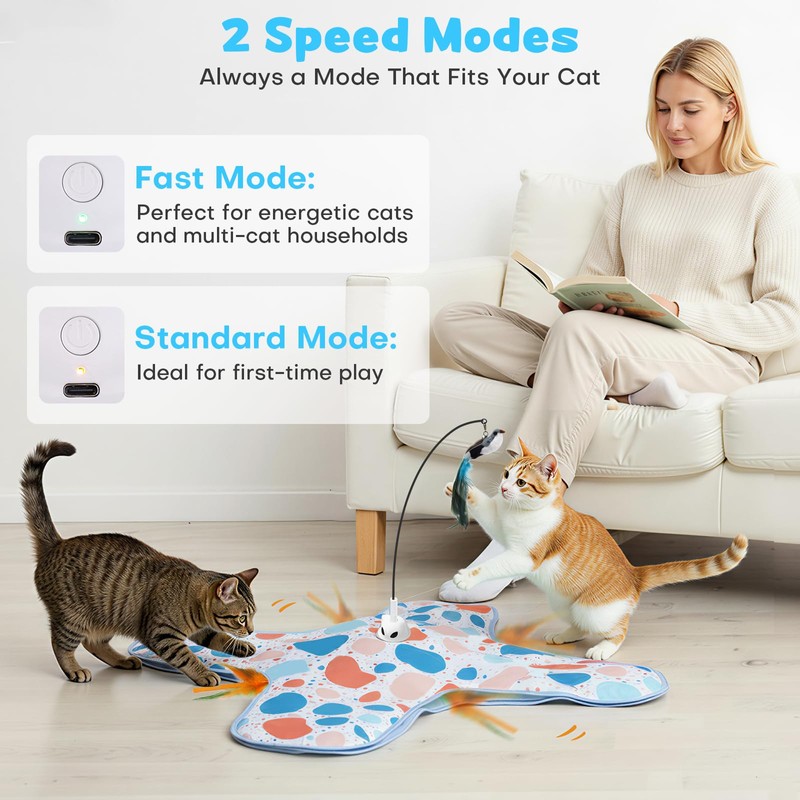 PETSWEET Interactive Cat Toys with Bird, Hide and Seek Cat
