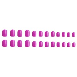 Purple Press on Nails Short Square Fake Nails Press ons False Nails with Designs Solid Colour Acrylic Glossy Full Cover Glue on Nails Press ons Cute Artificial Stick on Nails for Women Manicure 24 Pcs