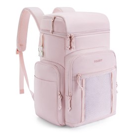 TOURIT Waterproof Cooler Backpack: 30 Cans Insulated Leakproof Portable Cooler Bag Beach Travel Camping Picnic Hiking Pink