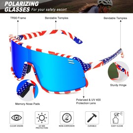 VEWOE Polarized Cycling Glasses Sports Sunglasses for Men Women UV400 Protection MTB Fishing Running Baseball Glasses