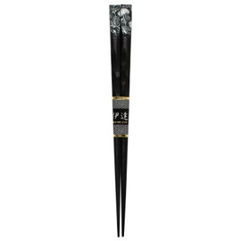 Ishida 16525 Chopsticks, Tenhei Ebony Dragon, Made in Japan, 9.3 inches (23.5 cm), Black