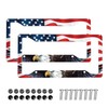 American Flag License Plate Frame 2 Pack, Bald Eagle Patriotic