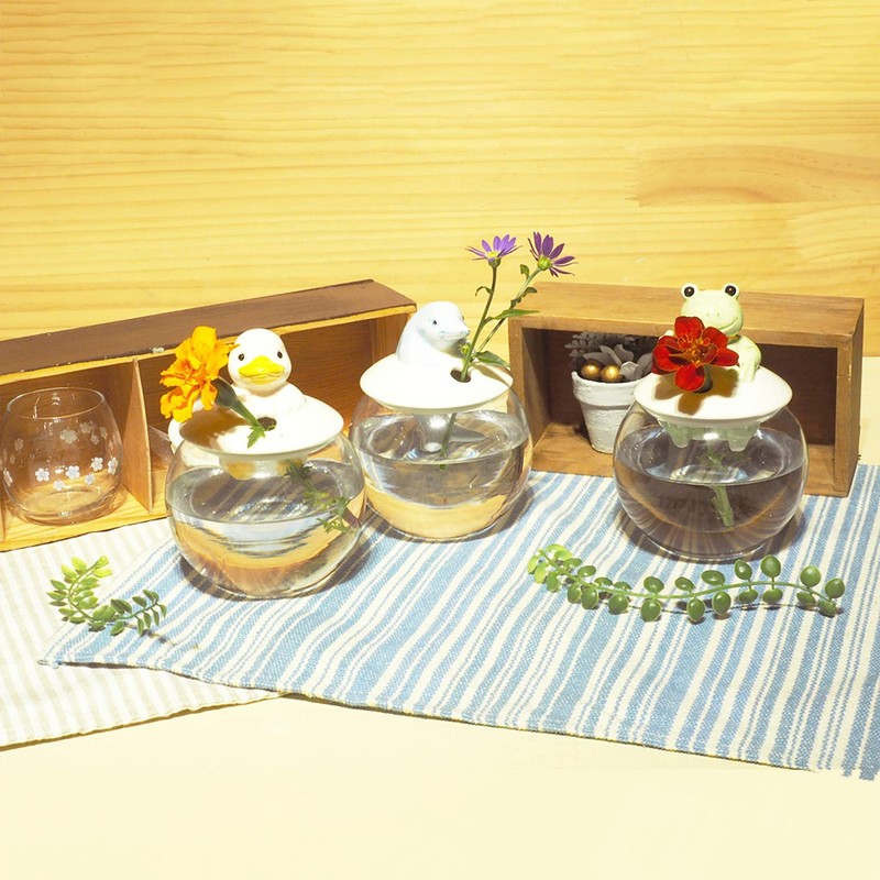 Sunart SAN3181-2 Cute Miscellaneous Goods Dome-Shaped Single Vase Dolphin