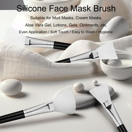Silicone Face Mask Brush Applicator Set - Black, 4 Pcs with 2 Styles for Facial Mud, Clay Mask, DIY, Modeling Mask, Body Lotion, and BB CC Cream