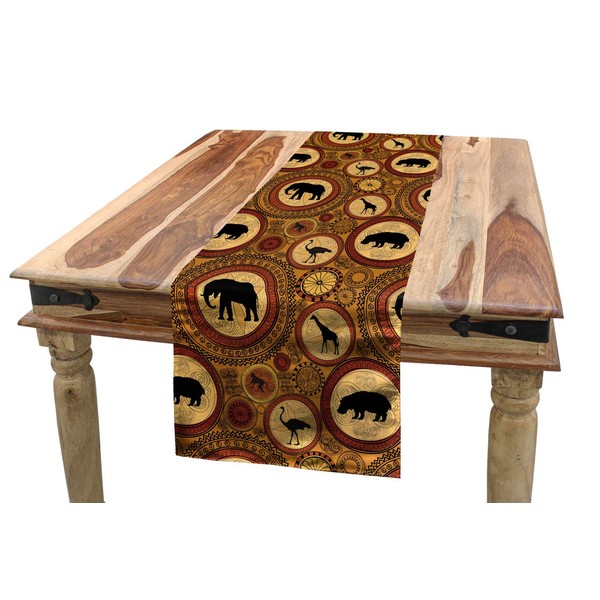 ABAKUHAUS Zambia Table Runner, Animals, Dining Room Kitchen Rectangular Runner,