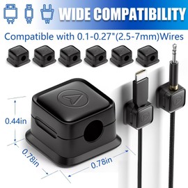Magnetic Cable Holder, 6 Pcs Desk Cable Clips Management, Magnetic Cord Organizer Holder for Home, Office, Car, Desk, Nightstand (6 Pcs,Black)
