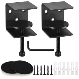 2-Piece Set Bracket Clamp, Adjustable Table Clamp, U-Shape Support, Reinforcement Hardware, Fixing Hardware, for Kitchen, Bathroom, Bedroom, Shelf Bracket, Wall Mount, with Screws