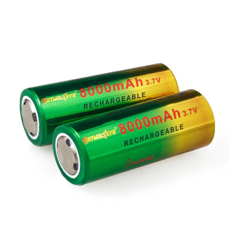 Skywolfeye 8pcs Skywolfeye 26650 Battery 3.7V Rechargeable Batteries Cell