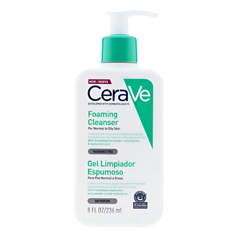Cerave Gel Limpiador Espumoso, Piel Normal A Grasa, 236 Ml
