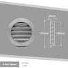 FRESH SPEED 4 Inch Grey Round Metal Dryer Vent Cover