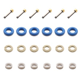 Haneex Fuel Injector Repair Kit O-Rings Micro Filters Seal Spacers 06H906036G 0261500076 1.8L 2.0T 2.0L TSI TFSI(6Set)