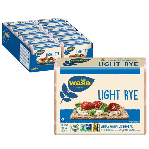 Wasa Light Rye Crispbread, 9.5 Ounce (Pack of 12)