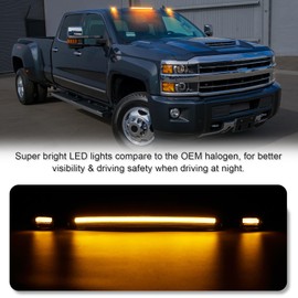 SHINEFIT SHINEFIT 3PCS LED Cab Clearance Lights Replacement for 2015-2019 Silverado Sierra 2500 3500 2500HD 3500HD Smoked Top Cab Roof Lights for Silverado Sierra 2500 3500 HD