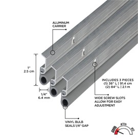 M-D Building Products 01073 Silver Aluminum and Vinyl Screw-on Top and Sides Door Seal Kit