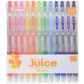 PILOT Juice Gel Ink Ballpoint Pen, 0.38 mm, 12 Color Set (LJU120UF-12C)