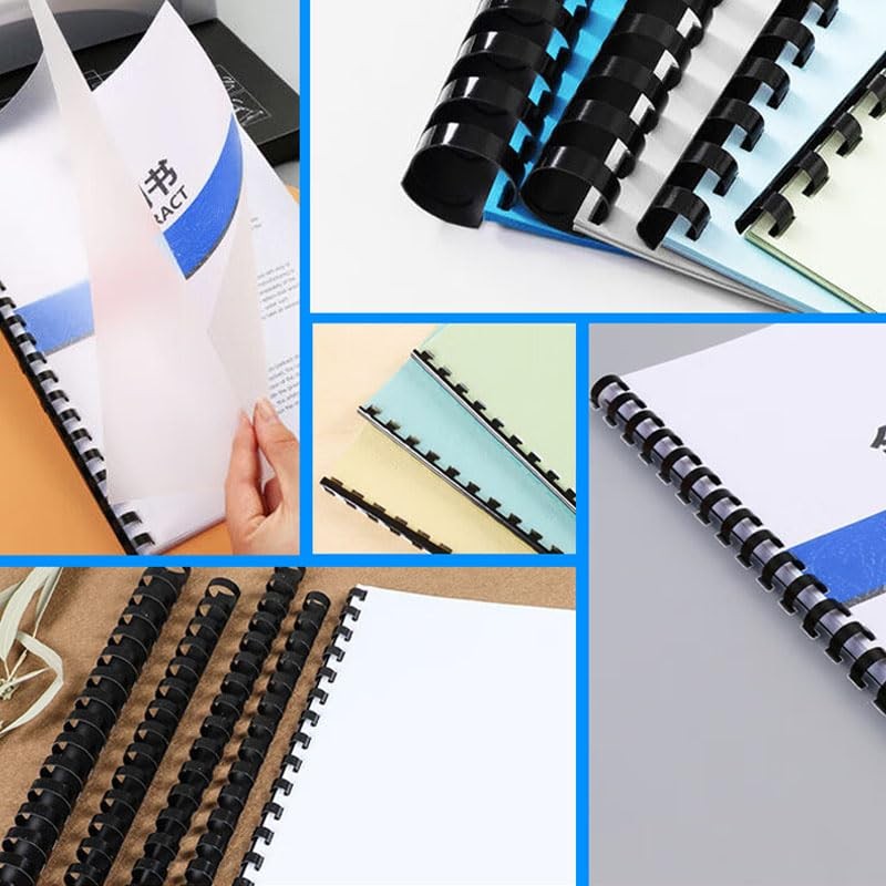 WADY 50 Pack Plastic Binding Comb Spines,16mm 21-Ring Binding Combs