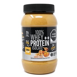 ONTOP CREMA DE CACAHUATE CON MIEL + WHEY PROTEIN ISOLATE 470g. 100% NATURAL SIN AZÚCAR NI CONSERVANTES.