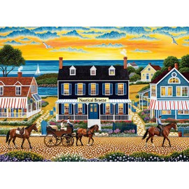 Puzzles 1000 Pieces for Adults jigsaw puzzles for adults-City illustration Charming Seaside Villa -1000 Piece Puzzle Classic Educational Games Beautiful Decoration Puzzle