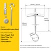1/5" Heavy Duty Hook Toggle Bolts Set - 16 Packs