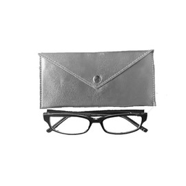 Foster Grant 6 Pcs Modera Eyeglasses Case Metallic Silver soft with micro cleaning cloth (Glasses not included)