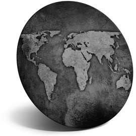 Destination Vinyl ltd Magnet for Refrigerator, Fridge BW - World Map Earth Travel Fun for Office, Cabinet and Whiteboard, Magnetic Stickers, 39592