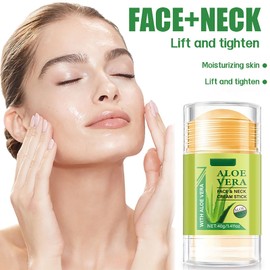 Krmspe Hydrating Face Balm Stick with Aloe Vera, Aloe Vera Neck Facial Care Stick for Lifting & Firming, Facial Moisturizer for Day and Night Anti Wrinkle Skin Repair 1.41 Fl Oz