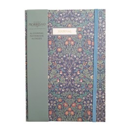 The Great British Card Company William Morris A5 Journal Ruled Pad with Page Marker and Elastic Closure