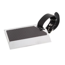 Stratton Chrome Plated Carbon Fibre Luggage Tag - Gift Boxed