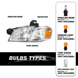 SOCKIR 4pcs Fits for 1997-2005 Chevy Venture / 97-05 Pontiac / 97-04 Oldsmobile Silhouette Halogen Headlight with Side Marker Lights Assembly Set Pair (Chrome Housing with Amber Reflector)