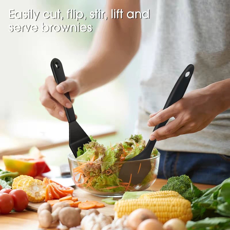 Armrouns Mini Serving Spatula 2pcs set, Silicone Serve Turner Heat-Resistant