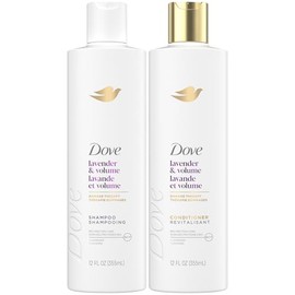 Dove Champú y acondicionador, lavanda y terapia de daño por volumen – Productos para el cabello voluminizador para mujeres con cabello fino y plano, 1