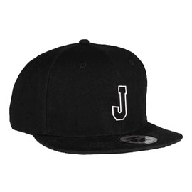 MFAZ Morefaz Ltd Kids Adult Size Hats Snapback Flat Peak Hat Boy Girl Casual Baseball Cap A-Z Alphabet (J, Adult)