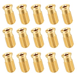 Anglekai 15PCS Pool Cover Anchors Screws, Heavy Duty Swimming Pool Cover Brass Anchor Head Screw Bolt Threaded Brass Insert for Concrete