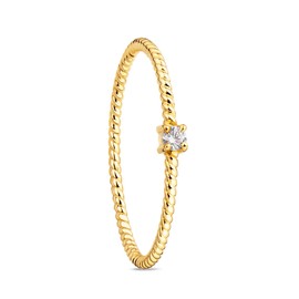 Orovi Ladies Gold Ring with Diamond 0.04ct Solitaire Engagement Ring 9ct Yellow Gold, Gold