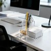 HBlife Acrylic Pen Holder - 3-Compartment Desk Organizer