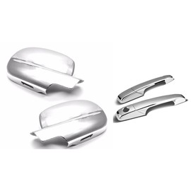 Sizver Chrome Door Mirror Covers+Door Handle Covers for 2007-2013 Chevy Silverado 1500