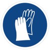 Hand Protection Use Sticker Sign, Mandatory Sign to DIN 4844/2