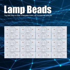 QANYEGN 3V SMD Lamp Beads, Fiberglass Board Concave Lens Fliter Strips, Board Lamp Beads Fiberglass Lens for LED TV Repair