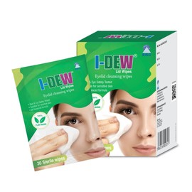 I-Dew Eyelid Cleansing Lid Wipes, Daily Hygiene of Eyelids and Eyelashes, Plant Based Formula, Removes Eye Make Up, Leaves Skin Feeling Refreshed, Suitable for Sensitive Skin, 30 Wipes Per Pack