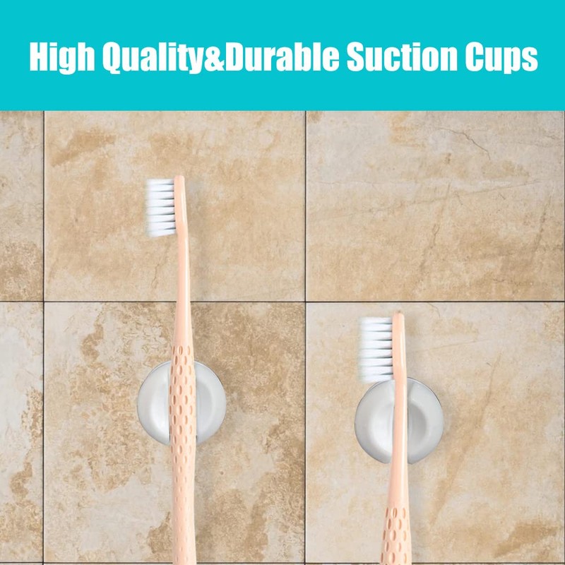 6 Pieces Toothbrush Holder with Suction Cup, Wall-Mounted Toothbrush Holder,