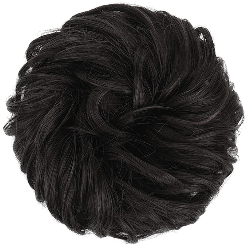 FESHFEN Messy Bun Hair Pieces - Large Wavy Curly Elastic