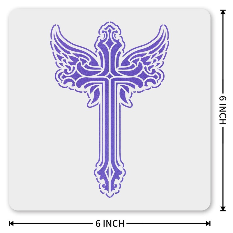 MAGJUCHE Cross Stencil 6 Inches, Reusable Cross Stencil for Painting