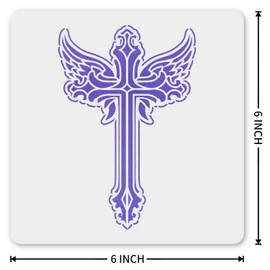 MAGJUCHE Cross Stencil 6 Inches, Reusable Cross Stencil for Painting DIY Crafts Decor