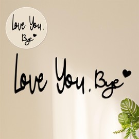 Love You Bye Over Door Frame Decor Corner Sign, Metal Door Topper Wall Decor Express Love and Warm Family Sign for Office Front Door Bathroom Hallway Entryway Black (Love You. BYE1)