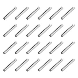 MECCANIXITY 60Pcs Slotted Split Roll Pins 1/10 Inch(2.5mm) Dia. 1/2 Inch(14mm) Length Steel Spring Tension Expansion Dowels for Secure Fastening, Silver